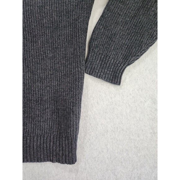 Eddie Bauer Sweater Mens XXL Heavy Knit Ribbed Cotton‎ Quarter Zip Dark Gray - Picture 3 of 9